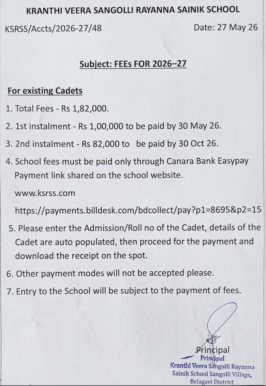 Fee Structure